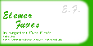 elemer fuves business card