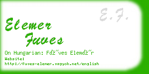 elemer fuves business card
